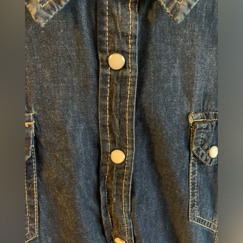 Denim Button-up Boho Country Shirt - Picture 3 of 9